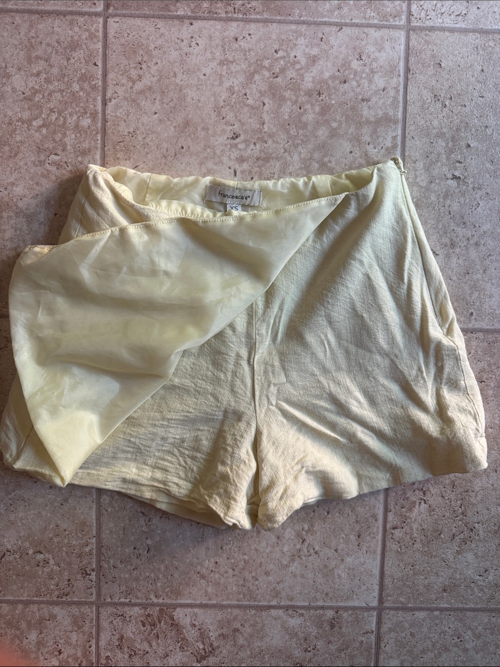 Francesca's Collections Pale Yellow Lounge Skort
